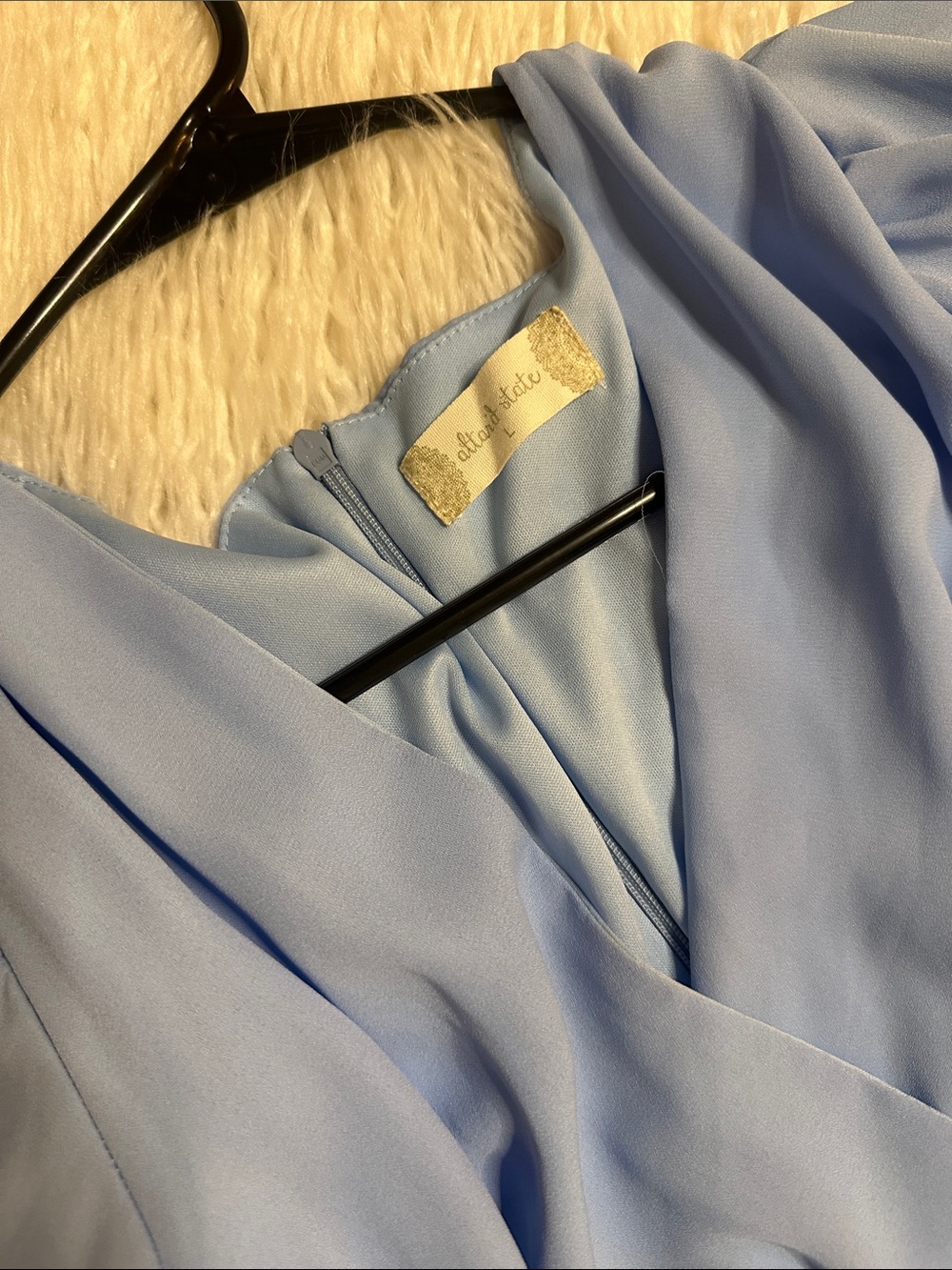 Altar'd State Light Blue Wrap Ruffle Mini Dress - Picture 2 of 4